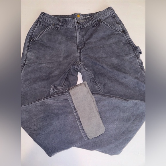 Carhartt Fleece Lined Original Fit 102213 Carpenter Gray Pants Size 10 Short - Picture 2 of 14
